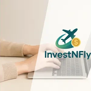 InvestNfly logo with a finance theme — loans, credit cards, insurance and banking guides.