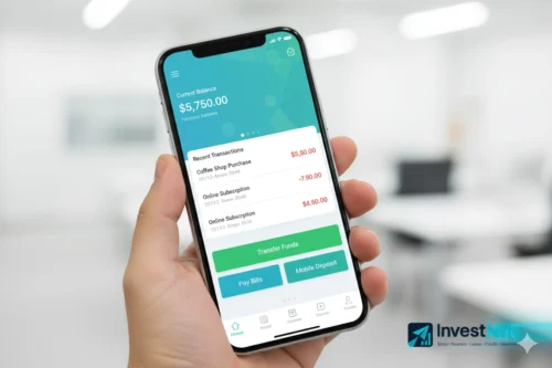 FNBHebb Mobile Banking dashboard with balance and transaction overview