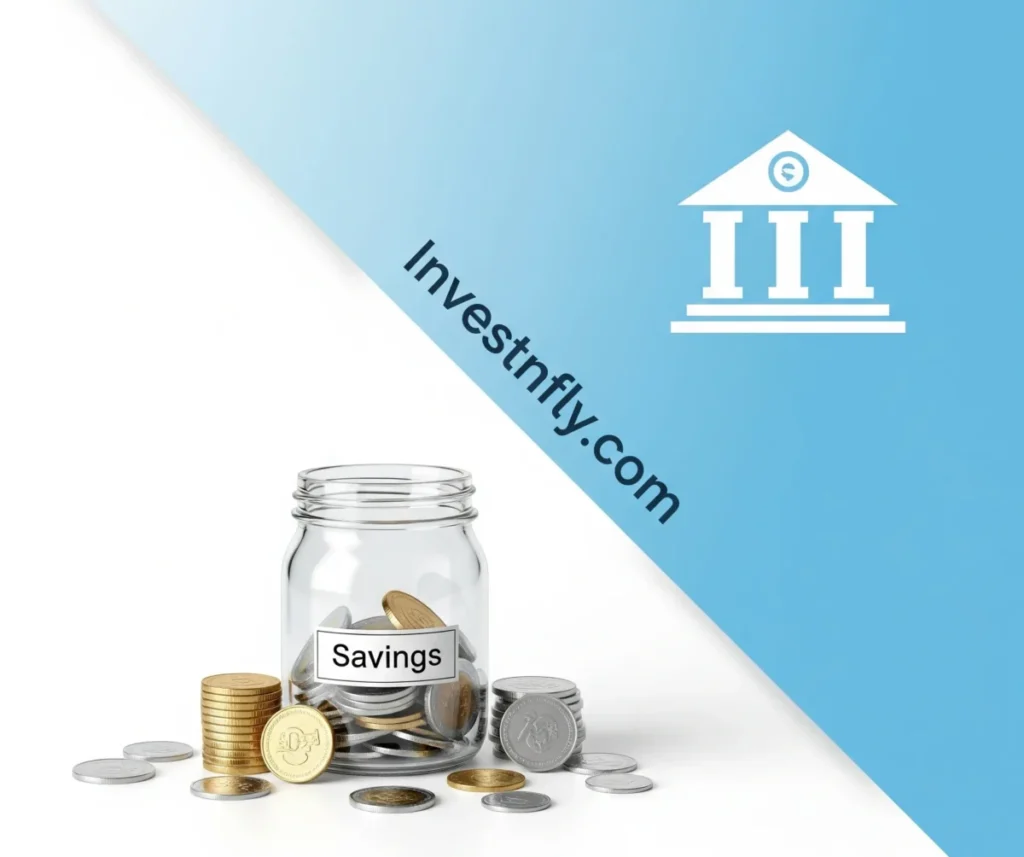 Finance-themed banner with coins and bank icon representing Hi-Yield 2025 savings options