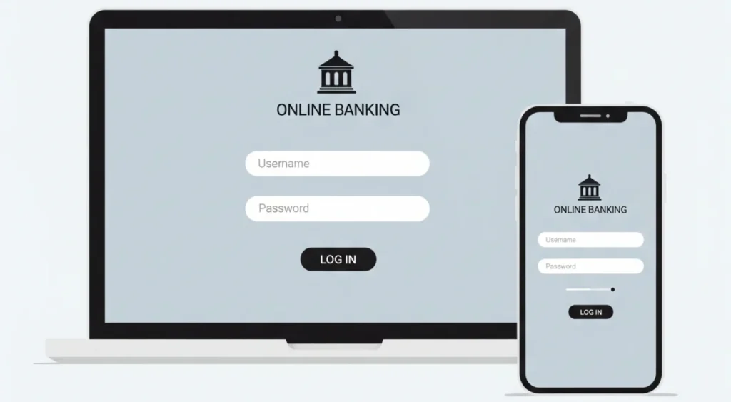 Merrimack Valley Credit Union online banking login illustration