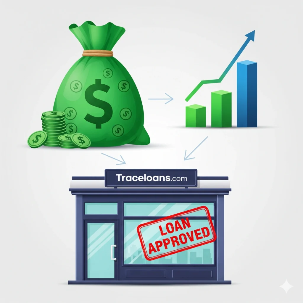 Business funding and approval concept by Traceloans.com