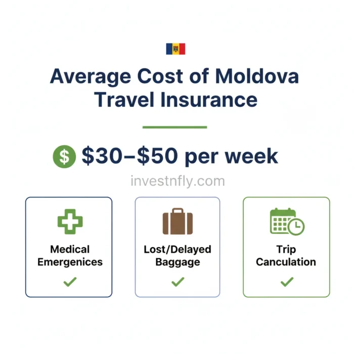 Average cost of travel insurance for Moldova infographic 2025