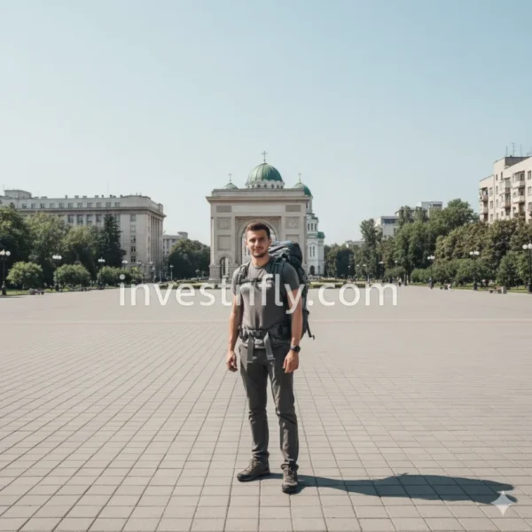 Travel insurance for Moldova – traveler in Chisinau city center